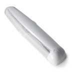 White LED light fixture with button.
