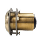 Gold marine through hull fitting close-up