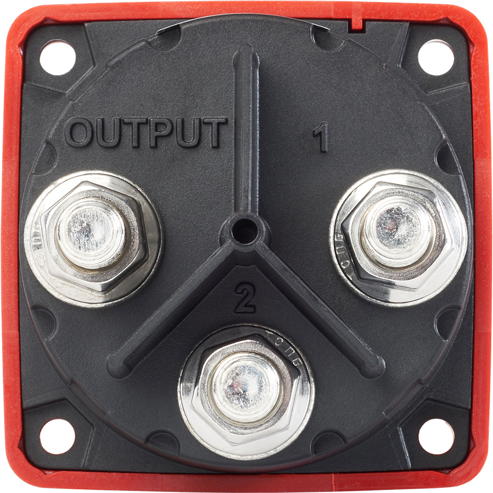 Three-terminal battery switch, black and red housing