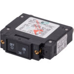 Electrical circuit breaker in off position.