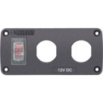 12V DC panel with switch and two ports