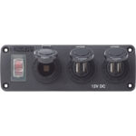 12V DC marine power outlet with USB ports.