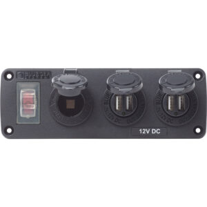 12V DC marine power outlet with USB ports.