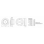Diagram of lamp dimensions and spacer ring.