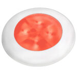 Round LED ceiling light with red glow