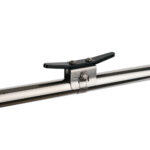 Stainless steel pipe holder with clamp