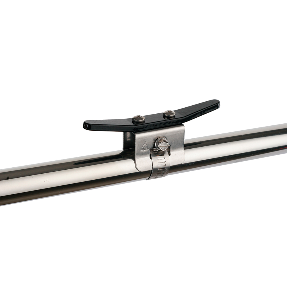 Stainless steel pipe holder with clamp