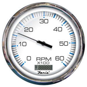 Tachometer showing RPM with needle at 10.