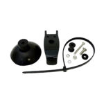 Black mounting kit components displayed on white background.
