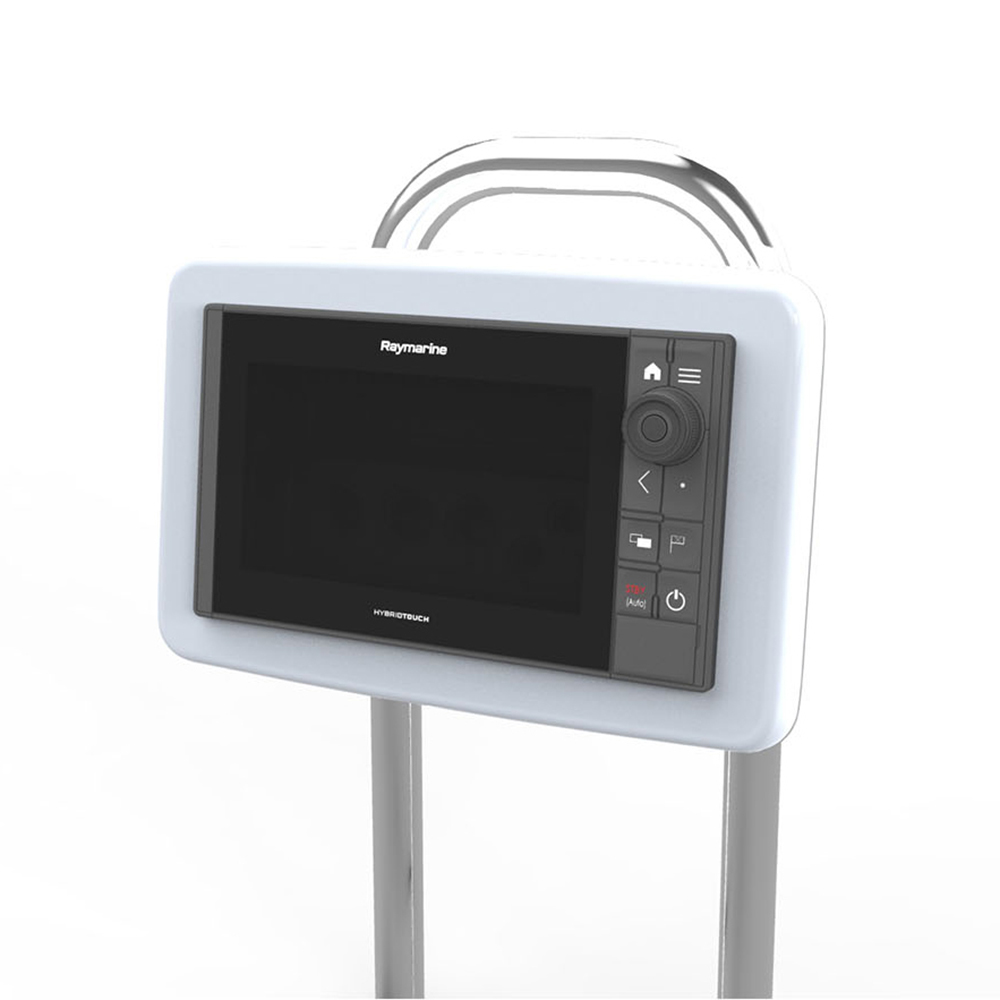 Raymarine marine display with control panel.