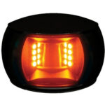 Red LED tail light glowing brightly.