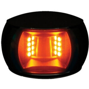 Red LED tail light glowing brightly.
