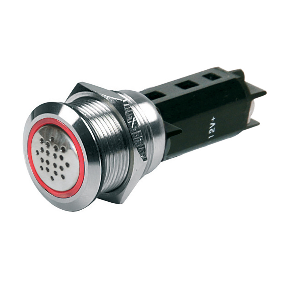 Circular metal mute button for audio systems