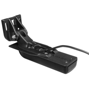 Garmin sonar transducer with mounting bracket.