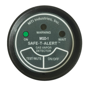 Gas vapor detector with status indicators.