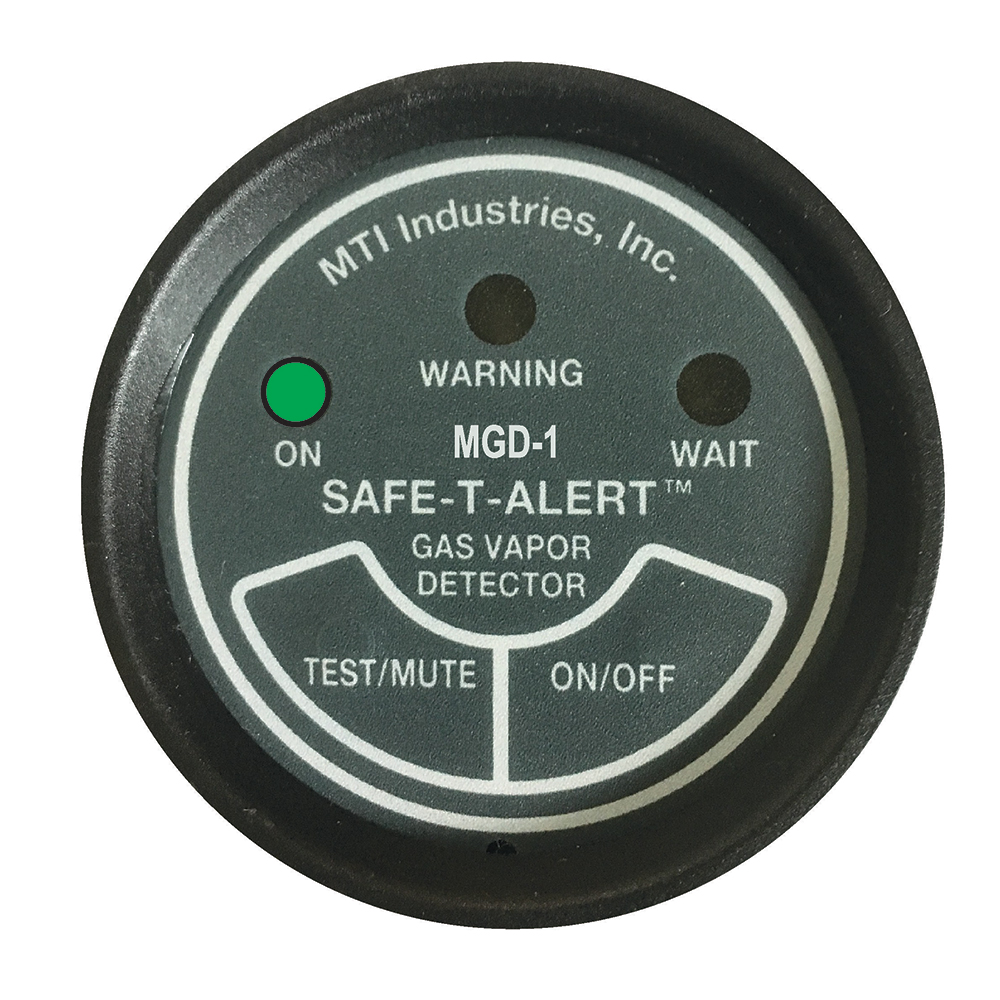 Gas vapor detector with status indicators.