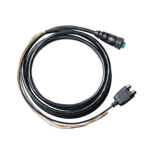 Coiled black cable with connectors on both ends.