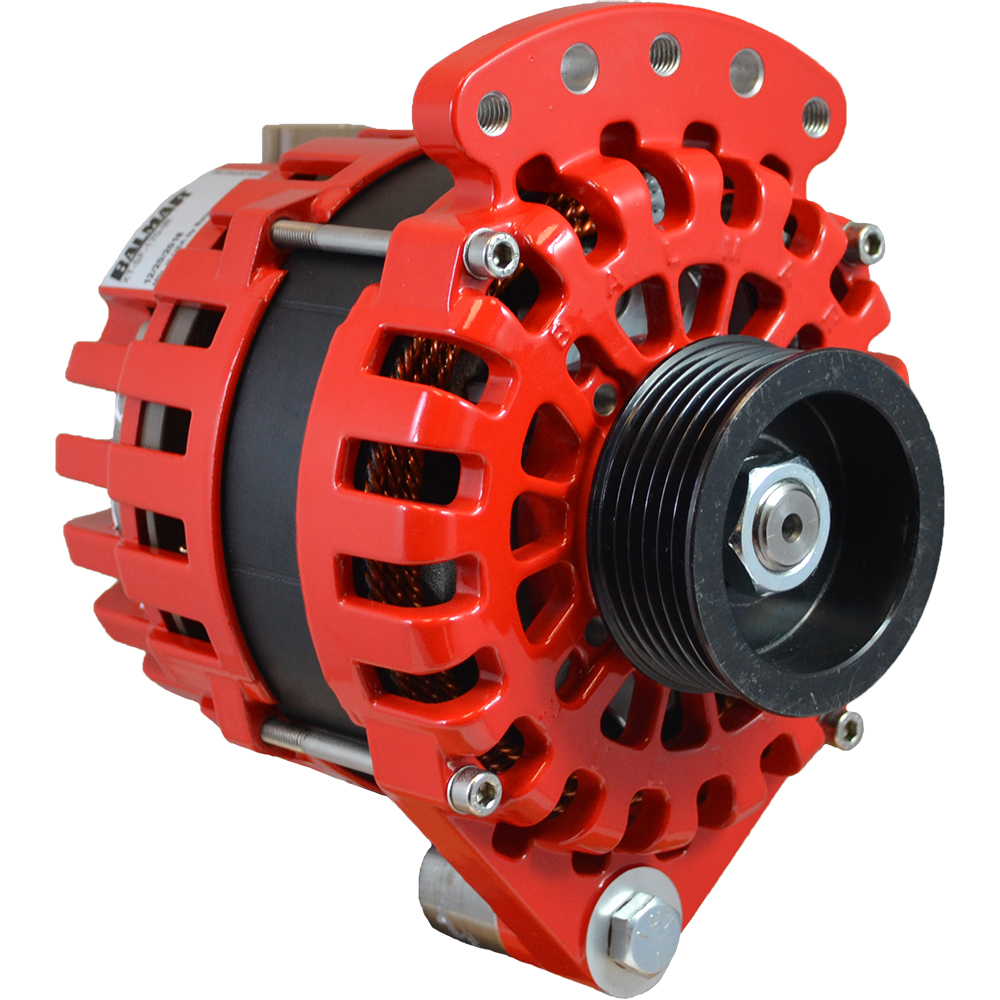Red high-performance automotive alternator