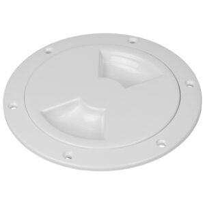 White circular inspection hatch with screws