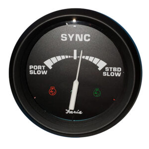 Boat engine synchronizer gauge, Faria brand.