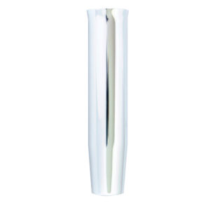 Silver metal cylindrical vase, modern design