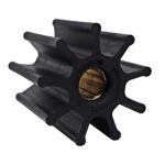Rubber impeller pump part with metal core