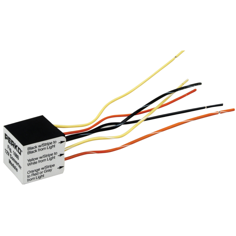Electrical converter module with colorful wires.