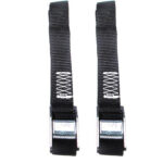 Black nylon straps with metal buckles