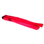 Red protective rod cover on white background