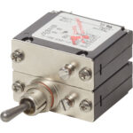 An electrical toggle switch component.