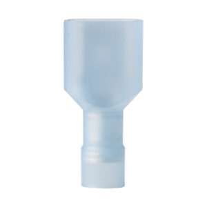 Clear blue plastic fitting connector.