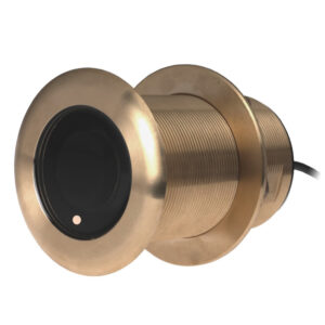 Bronze marine camera housing with cable attachment.