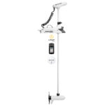 Minn Kota white trolling motor with remote and features.