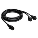 Black electrical cable with three connectors