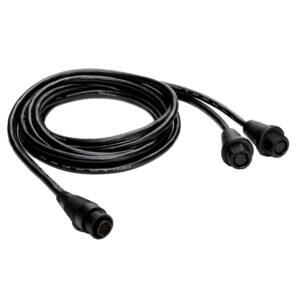 Black electrical cable with three connectors