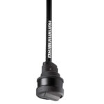 Black Humminbird sonar transducer pole for fishing.