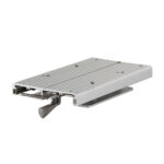 Aluminum door threshold with grooved surface