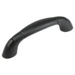 Black plastic handle for cabinets or doors