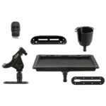Kayak accessory mount kit with holder and tray.