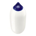 White cylindrical buoy with blue top