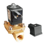 Brass electric solenoid valve for fluid control