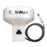 TriNav GPS receiver with USB cable connection.
