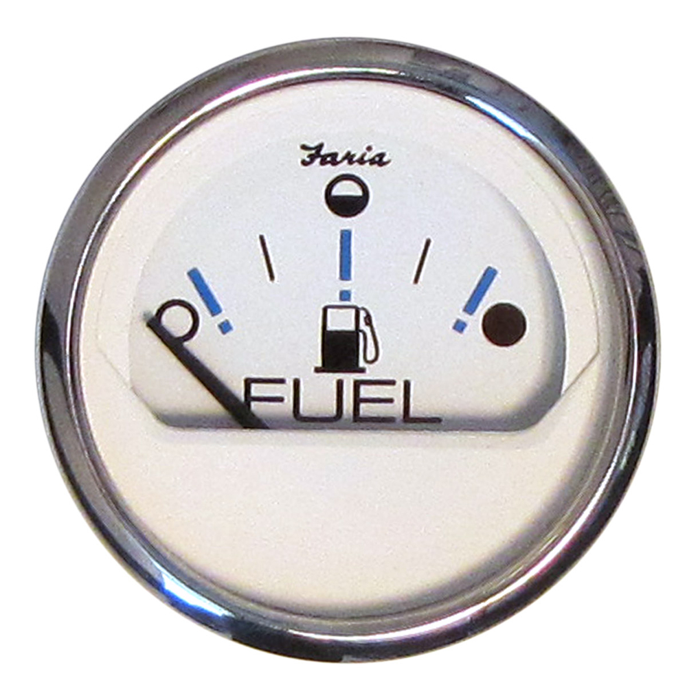 Boat fuel gauge showing empty level