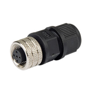 M12 male connector, black and silver design
