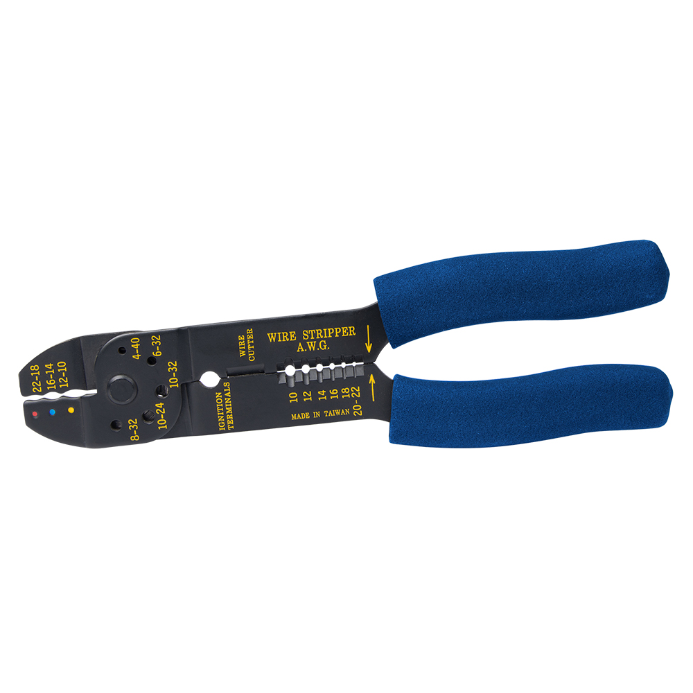 Wire stripper with blue handles