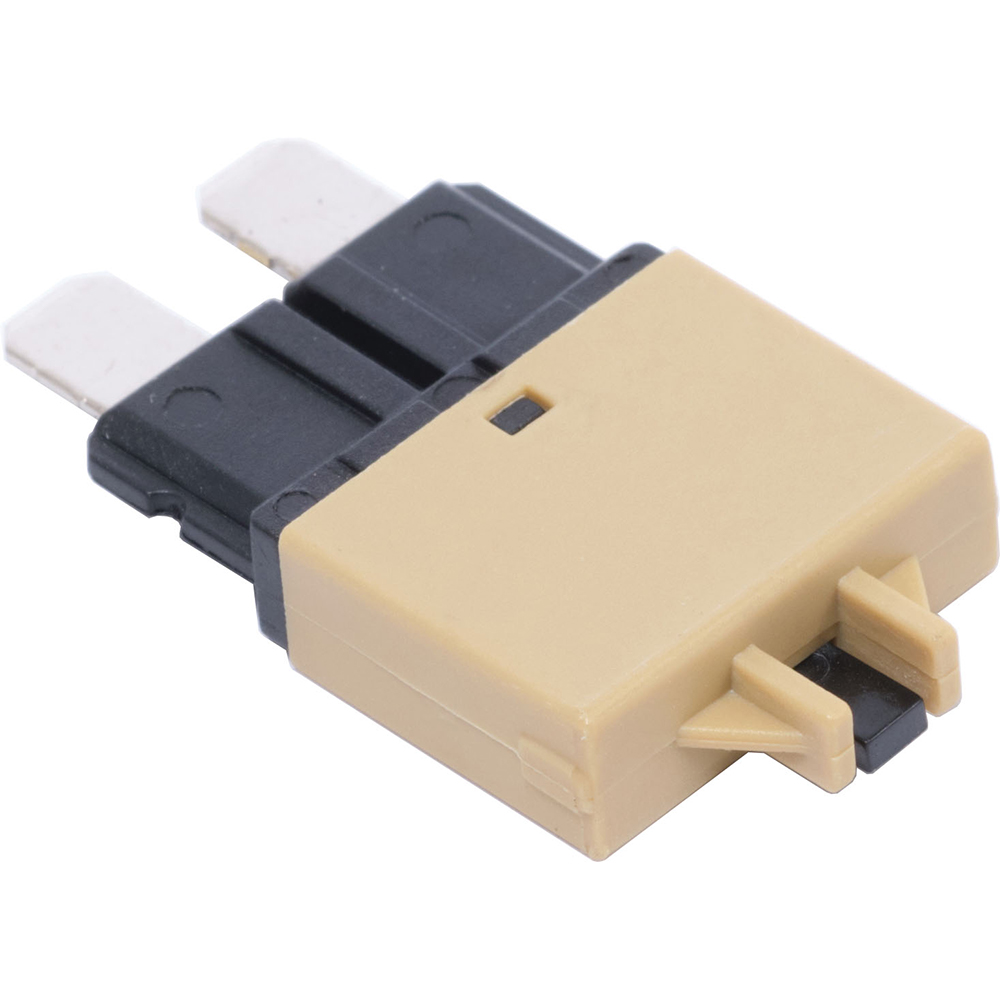 Close-up of beige electrical plug connector.