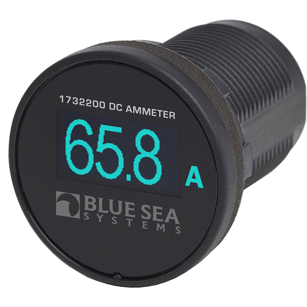 Blue Sea Systems DC ammeter showing 65.8 amps