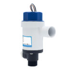 White and blue plastic water flow sensor