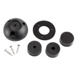 Black mounting kit with screws and components.