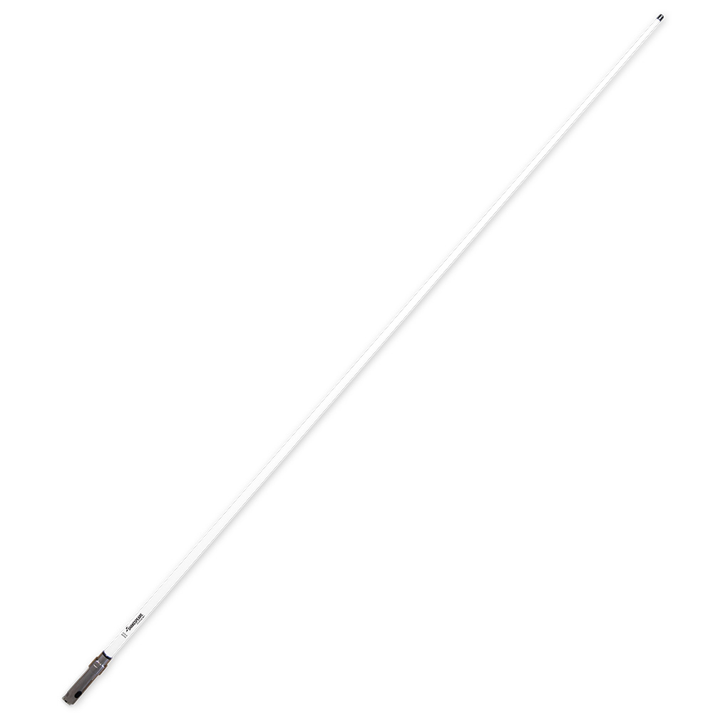 White fiberglass VHF antenna, black base connector